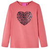 Camicia per bambini Vidaxl con maniche lunghe 116 vecchia rosa