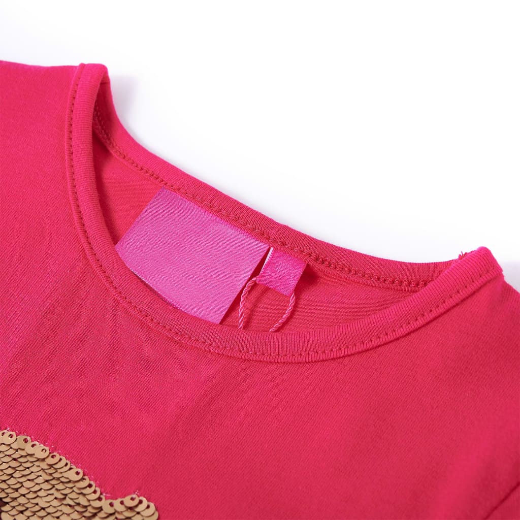 Camicia per bambini Vidaxl con maniche lunghe 92 rosa brillante