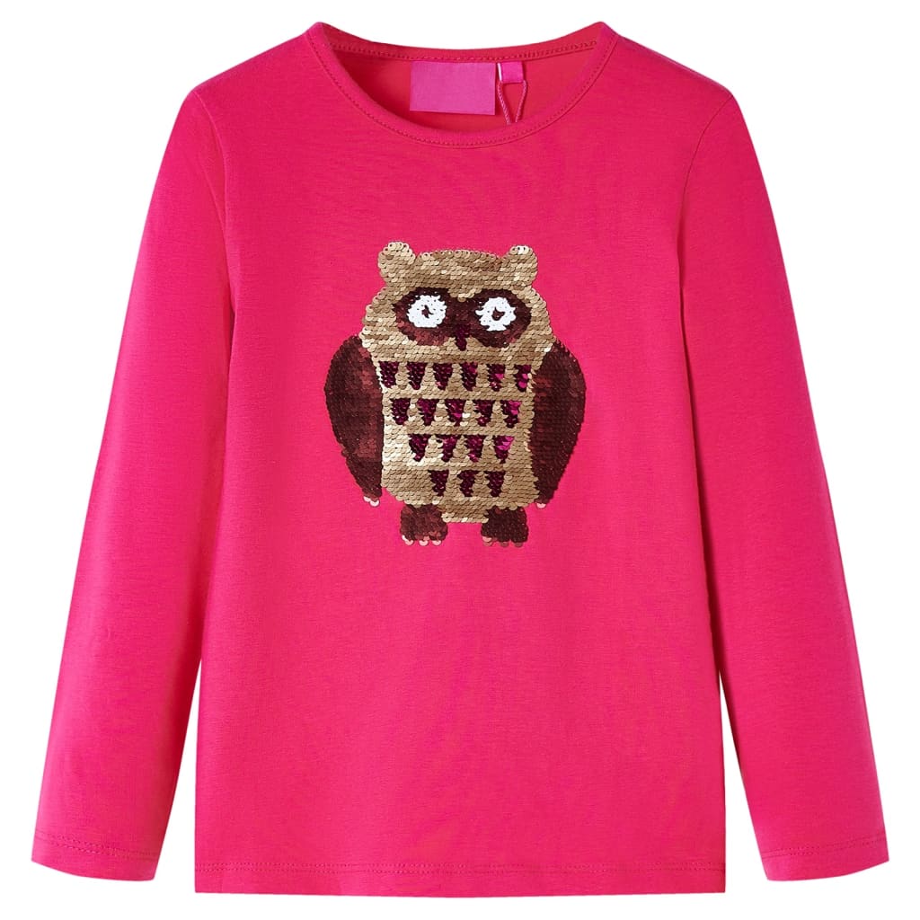 Camicia per bambini Vidaxl con maniche lunghe 116 rosa brillante