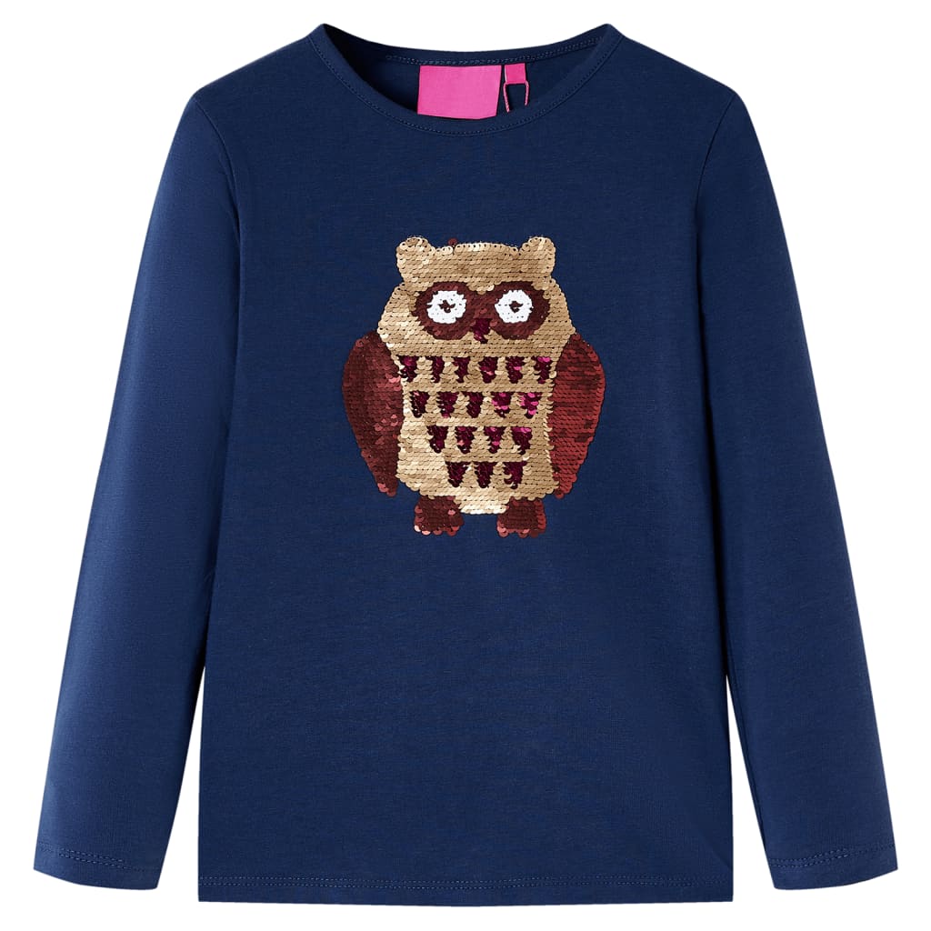 Camicia per bambini Vidaxl con maniche lunghe 92 blu navy