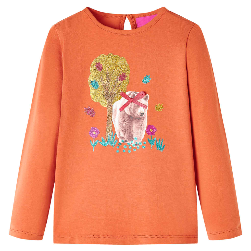 Camicia per bambini Vidaxl con maniche lunghe 116 Oranjebruin