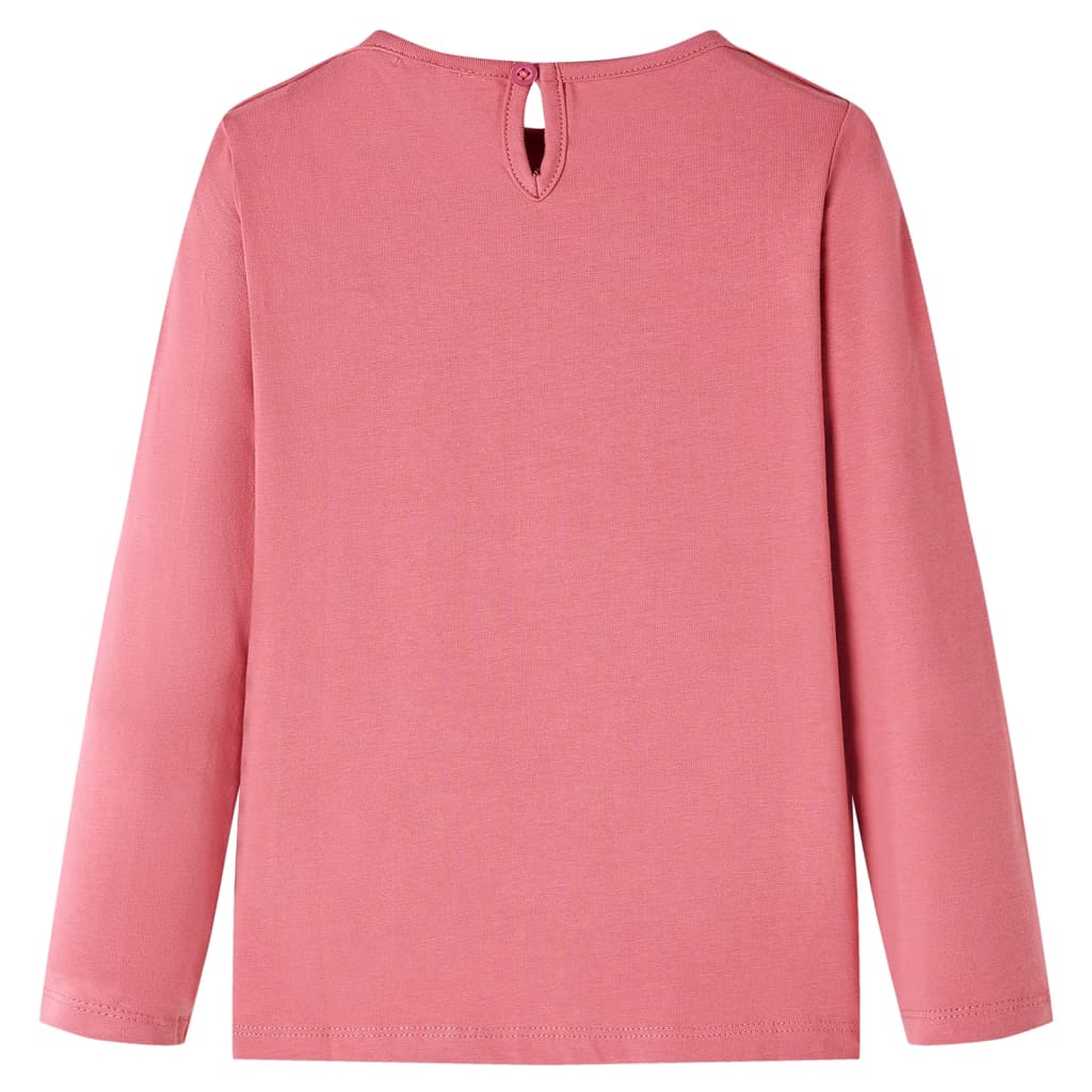 Camicia per bambini Vidaxl con maniche lunghe 116 vecchia rosa