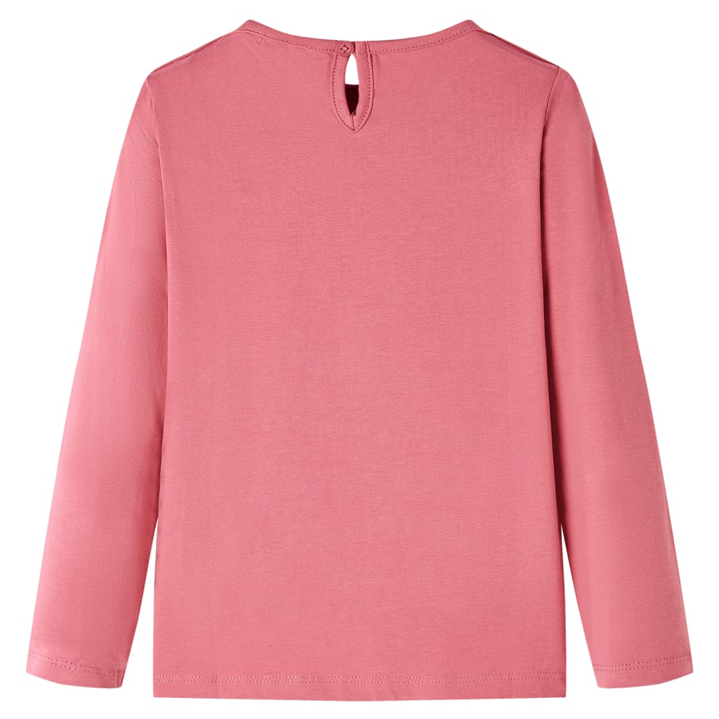 Camicia per bambini Vidaxl con maniche lunghe 128 vecchia rosa