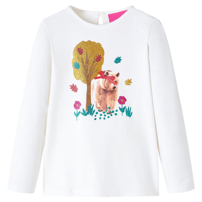 Camisa infantil de Vidaxl con mangas largas 92 ECRU