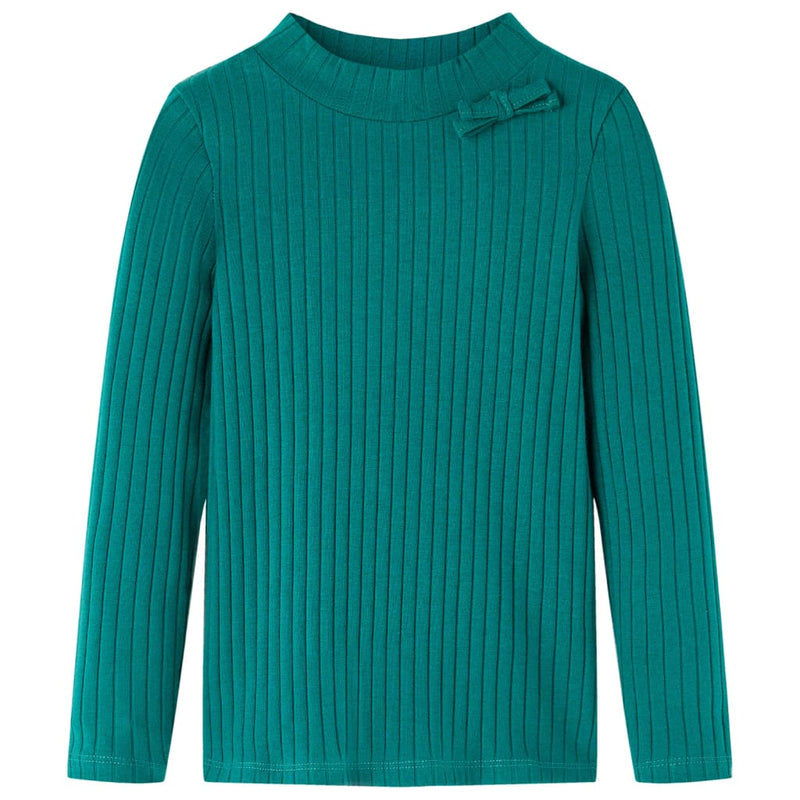 Vidaxl kindershirt met lange mouwen geribd 116 donkergroen