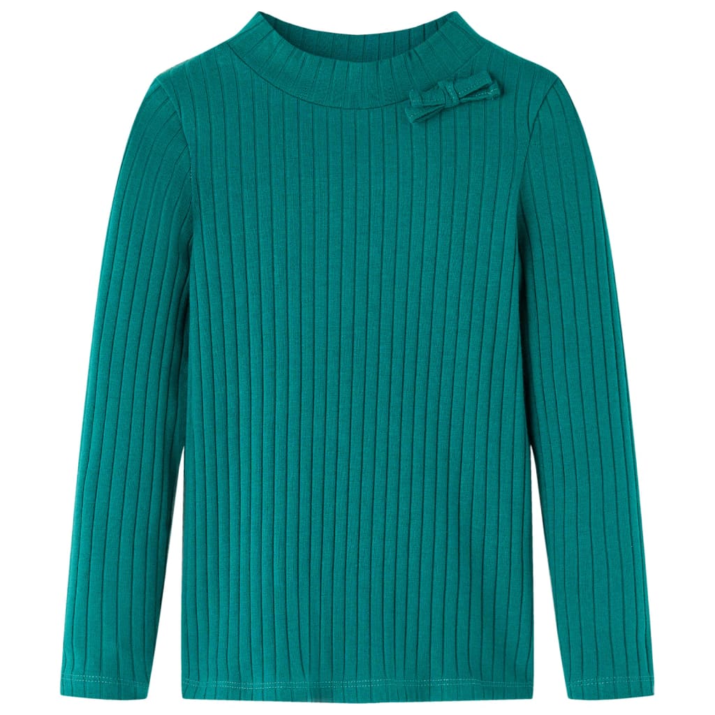 Vidaxl kindershirt met lange mouwen geribd 116 donkergroen