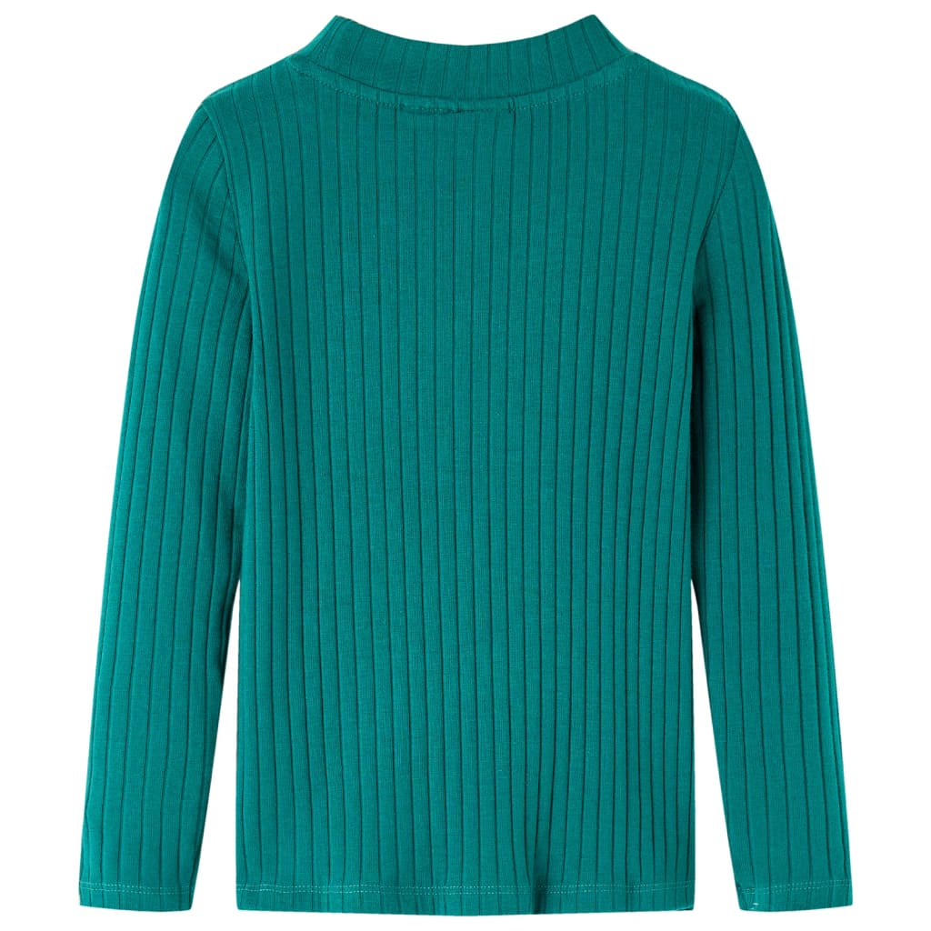 Vidaxl kindershirt met lange mouwen geribd 116 donkergroen