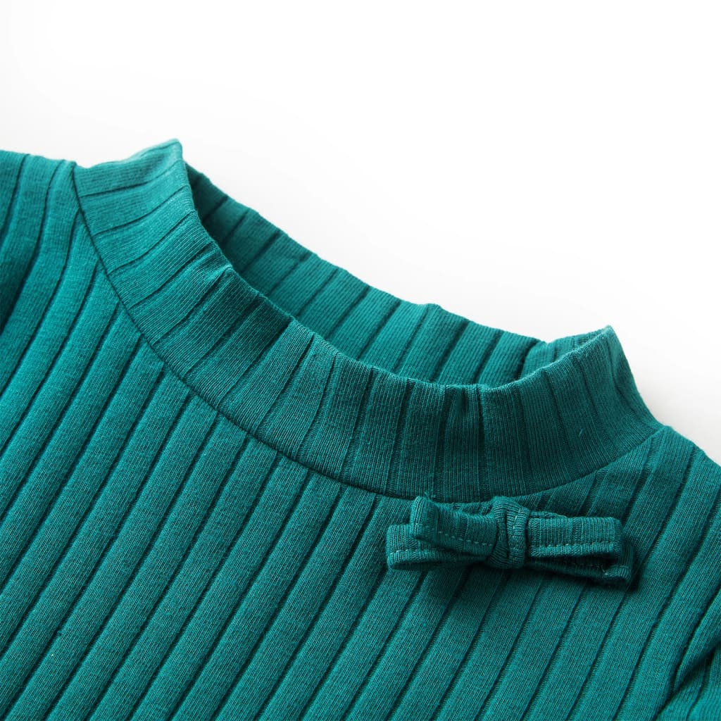 Vidaxl kindershirt met lange mouwen geribd 116 donkergroen