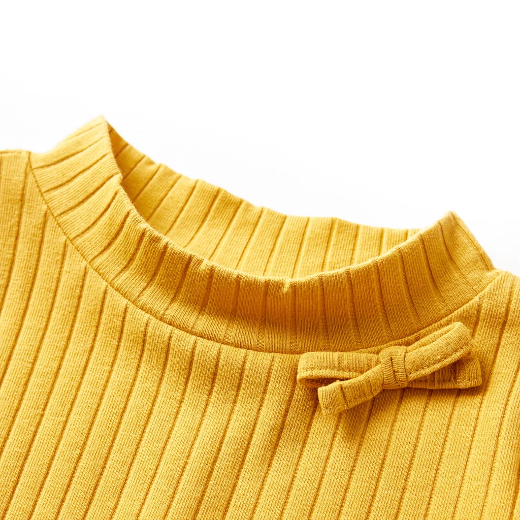 Vidaxl Shirt per bambini a costine 128 Colore ocra scuro
