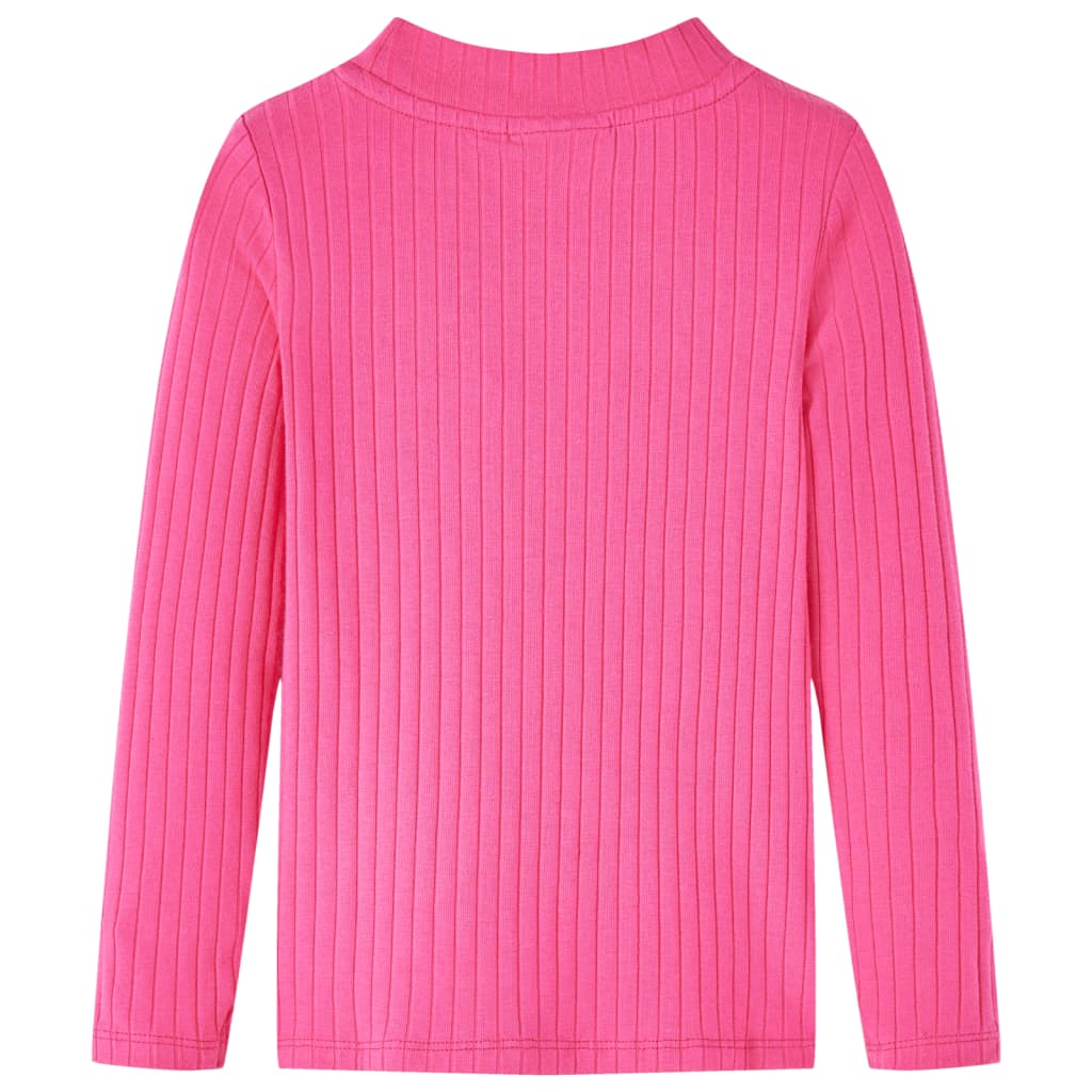 Camicia per bambini Vidaxl con maniche lunghe a costola 92 rosa brillante