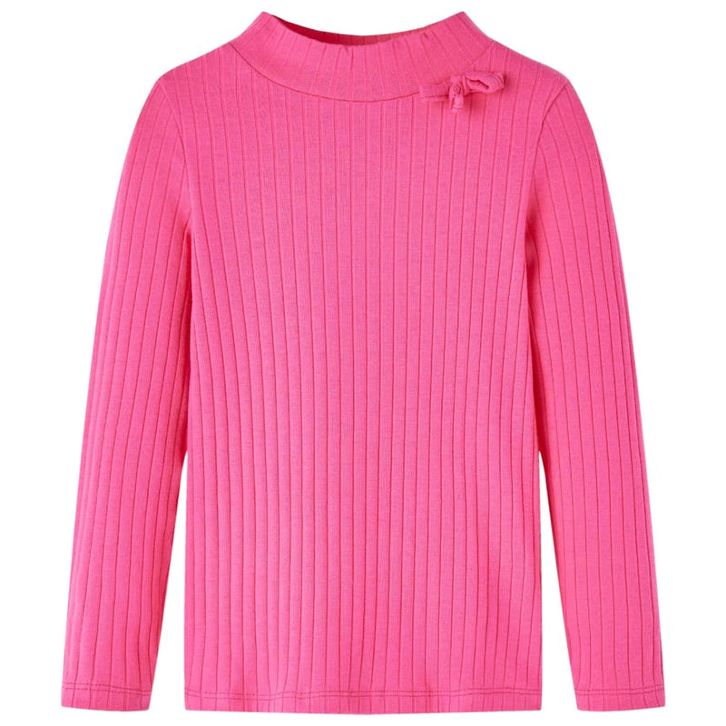 Vidaxl kindershirt met lange mouwen geribd 116 felroze