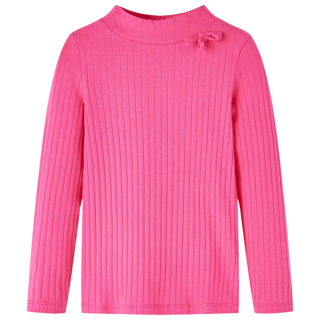 Vidaxl Shirt per bambini a costola 128 rosa brillante