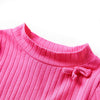 Vidaxl Shirt per bambini a costola 128 rosa brillante