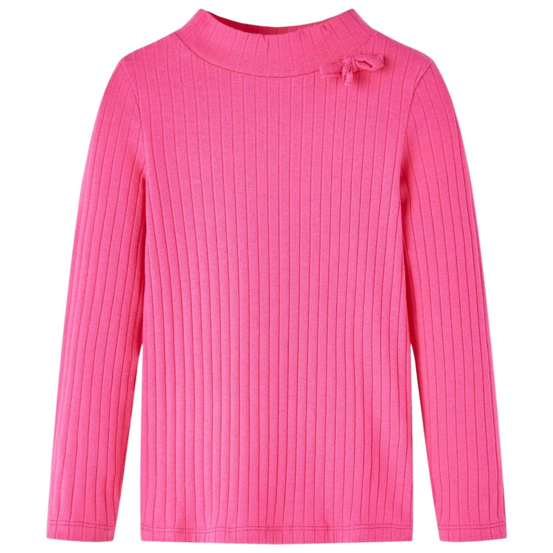 Vidaxl Shirt per bambini a costola 140 rosa brillante