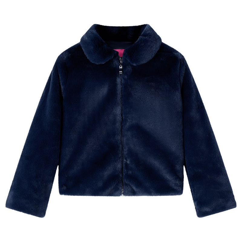 Vidaxl kinderjas 104 kunstvacht marineblauw