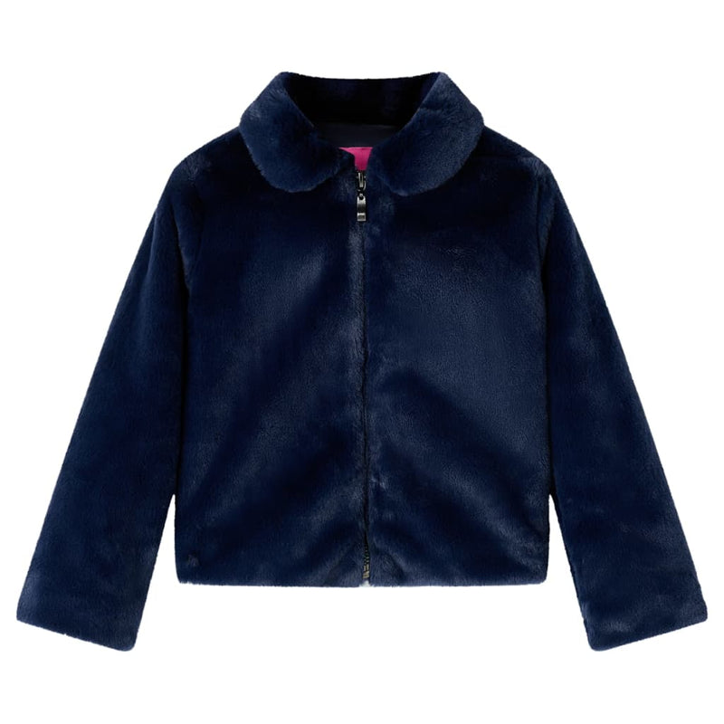 Vidaxl kinderjas 116 kunstvacht marineblauw