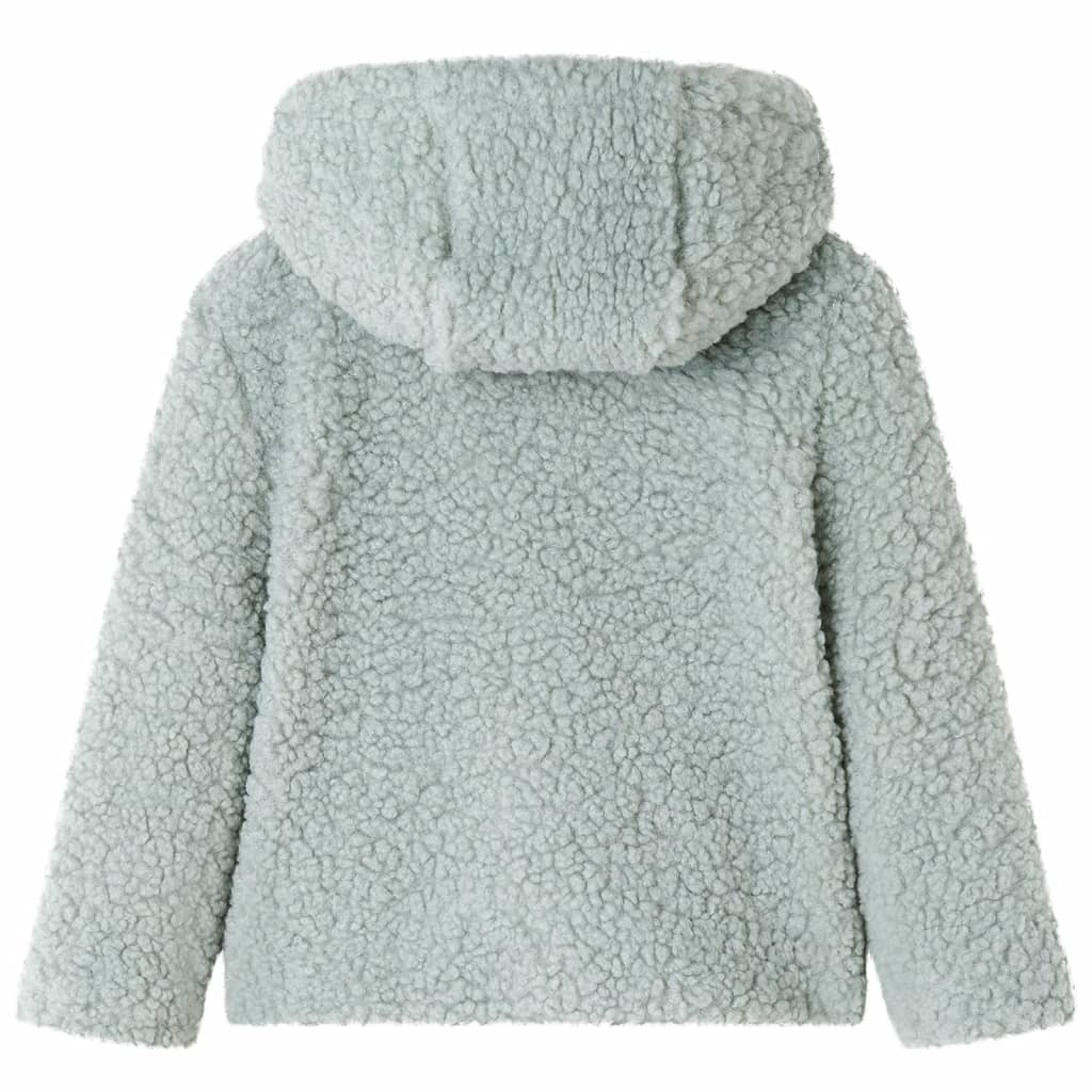 Vidaxl kinderjas met capuchon teddy 116 kunstvacht mintkleurig