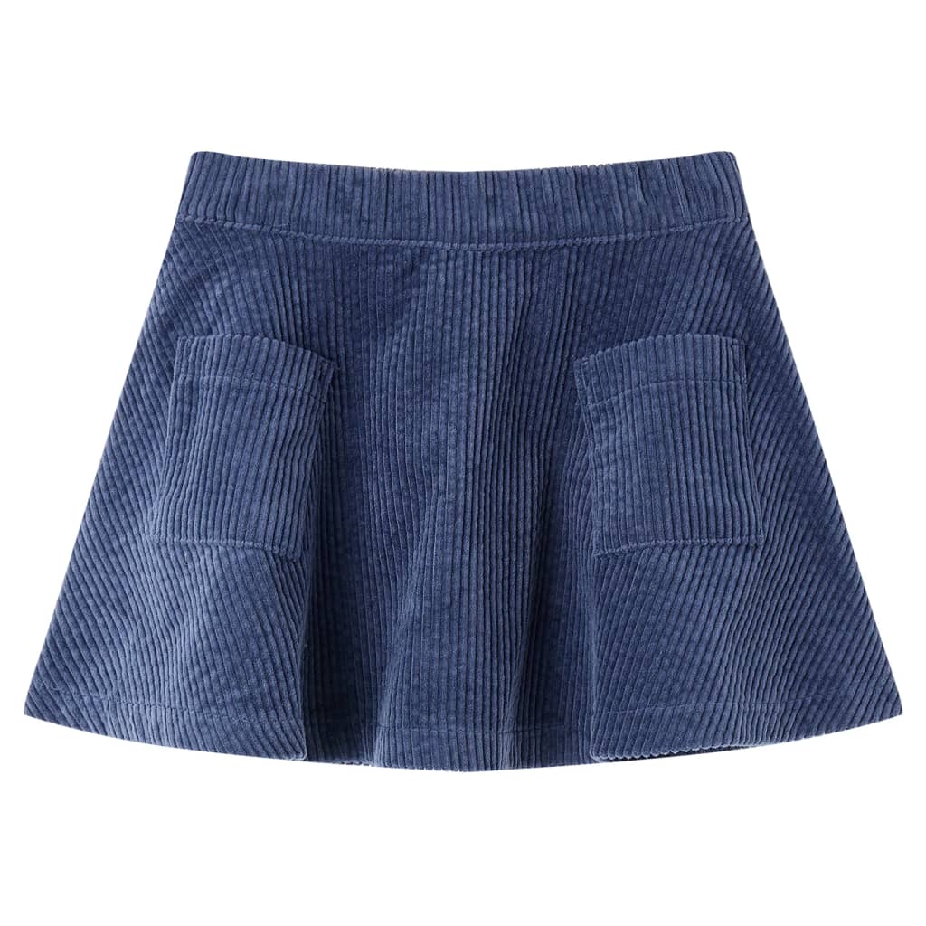 Vidaxl kinderrok met zakken ribfluweel 104 marineblauw
