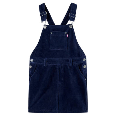 Vidaxl Vestido de jardín infantil 92 Velvet de costilla azul marino