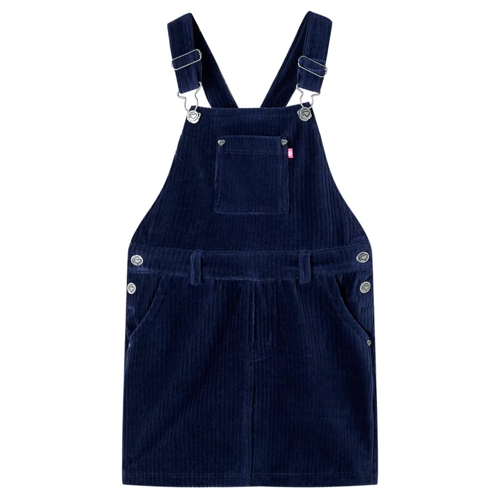 Vidaxl kindertuinjurk 92 ribfluweel marineblauw