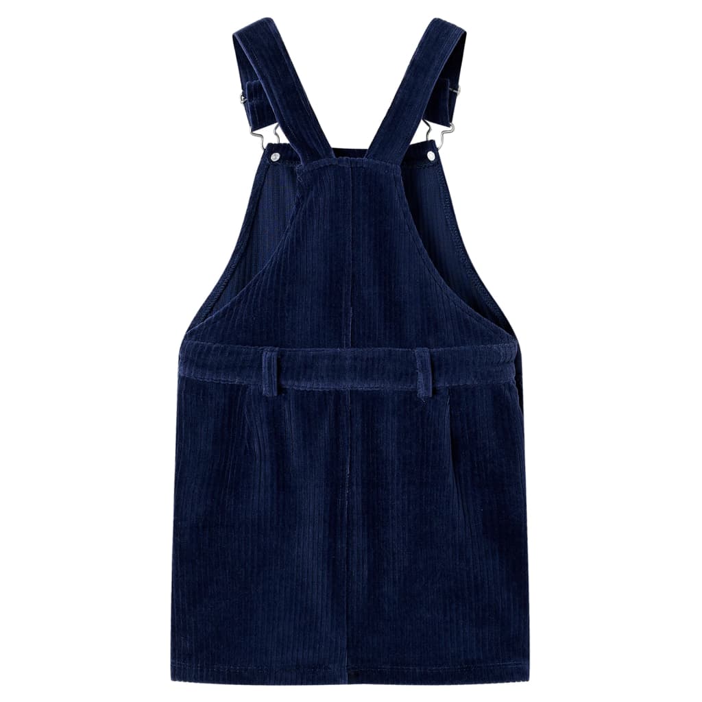 Vidaxl Vestido de jardín infantil 92 Velvet de costilla azul marino
