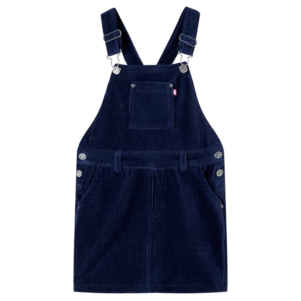 Vidaxl kindertuinjurk 116 ribfluweel marineblauw