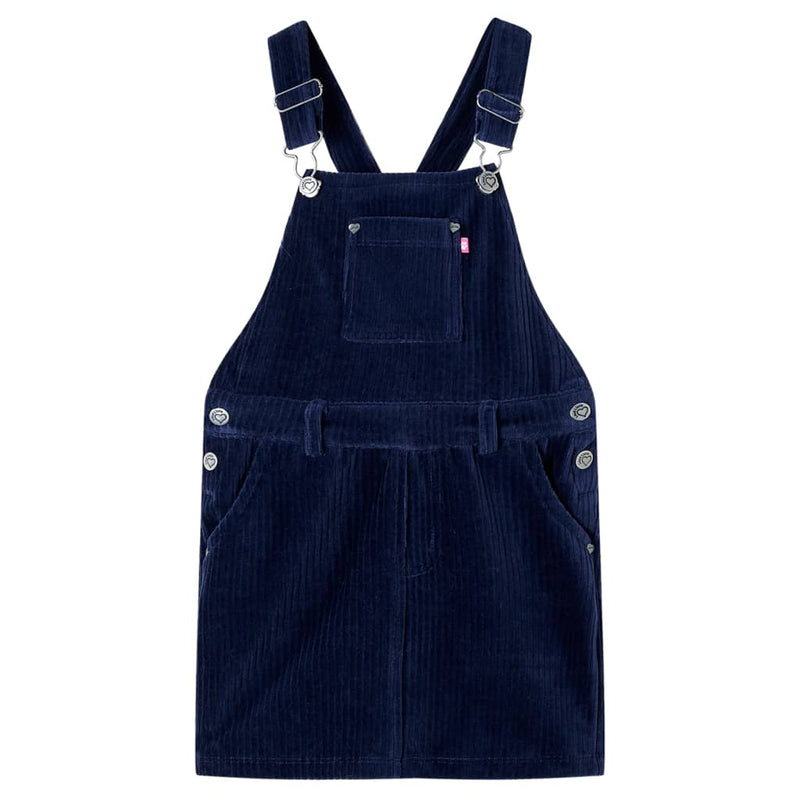 Vidaxl Vestido de jardín para niños 116 Velvet de costilla azul marino