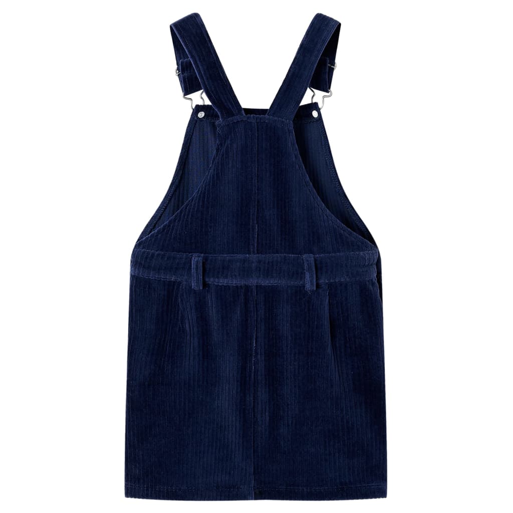 Vidaxl kindertuinjurk 116 ribfluweel marineblauw