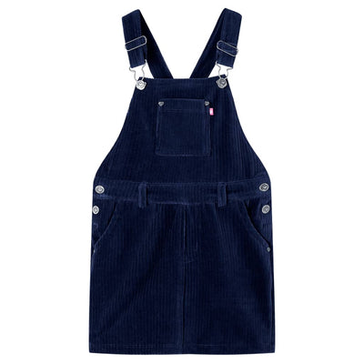 Vidaxl Vestido de jardín infantil 128 Velvet de costilla azul marino