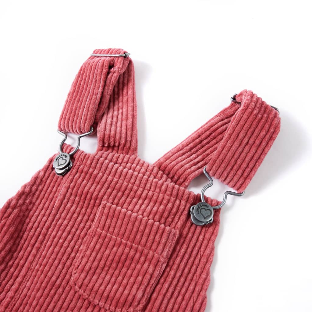 Vidaxl kindertuinjurk 92 ribfluweel roze