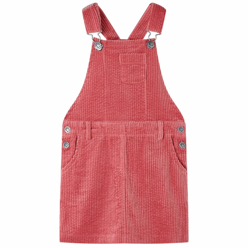 Vidaxl Vestido de jardín infantil 116 Velvet de costilla rosa