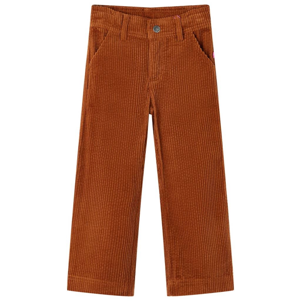 Vidaxl kinderbroek 116 ribfluweel cognackleurig