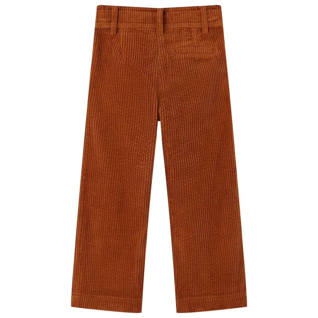 Vidaxl kinderbroek 116 ribfluweel cognackleurig