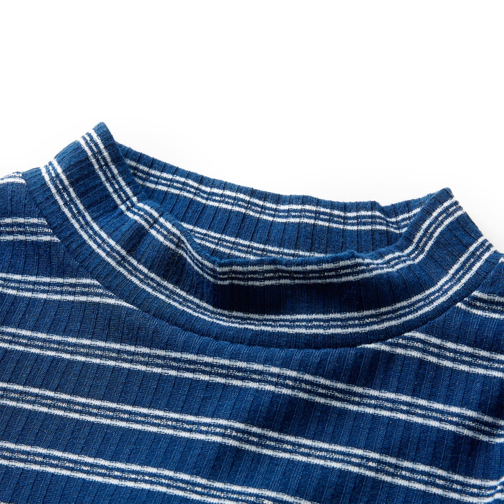 Camicia per bambini Vidaxl con maniche lunghe 128 blu navy