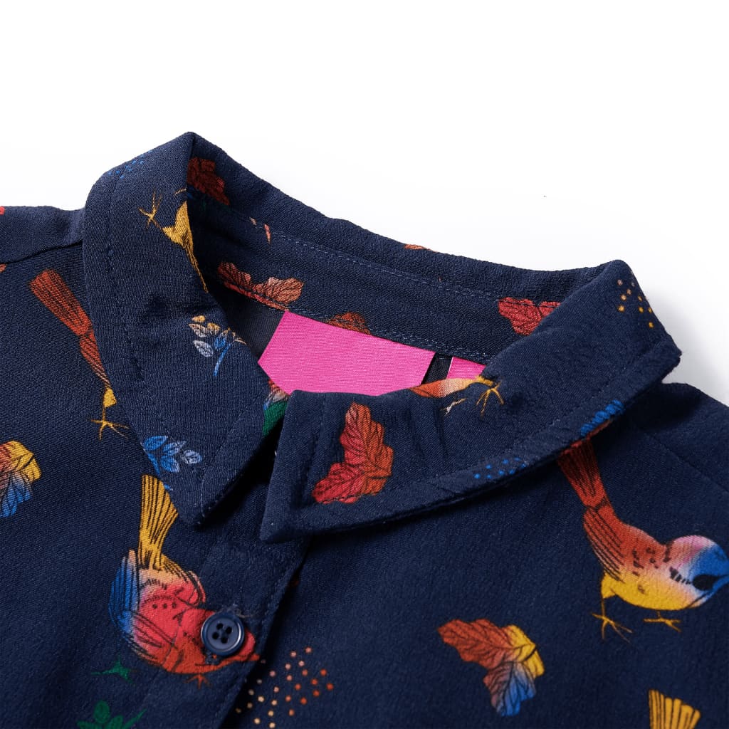 Abito per bambini Vidaxl con maniche lunghe 140 blu navy
