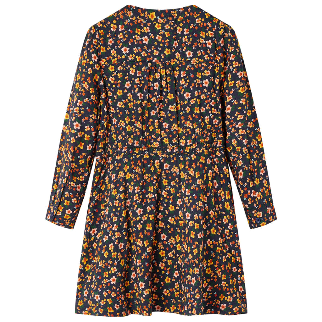 Vestido para niños de Vidaxl con mangas largas 92 azul marino