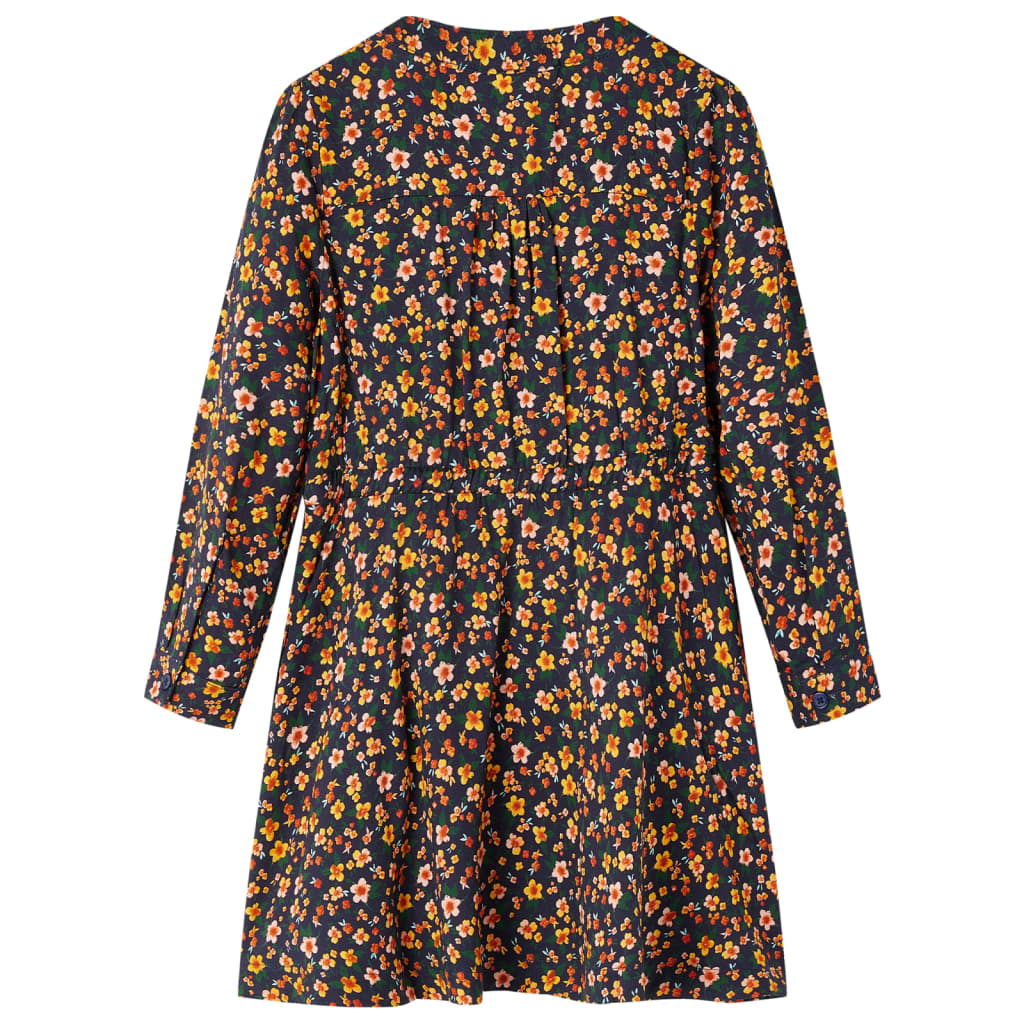 Abito per bambini Vidaxl con maniche lunghe 116 blu navy