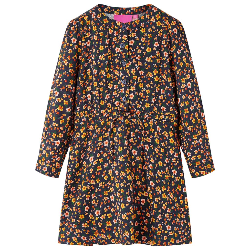 Abito per bambini Vidaxl con maniche lunghe 140 blu navy