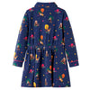 Vidaxl Vestido para niños mangas largas y cordón 92 azul marino