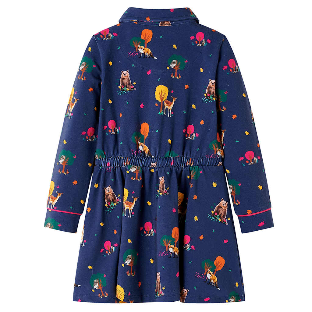 Vidaxl Dress per bambini maniche lunghe e blu navy blu 92