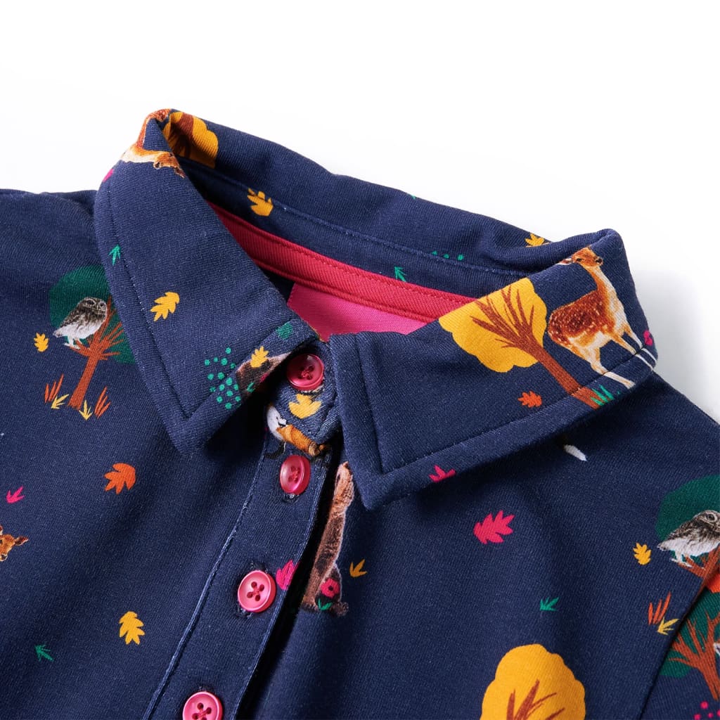 Vidaxl Dress per bambini maniche lunghe e blu navy blu 92