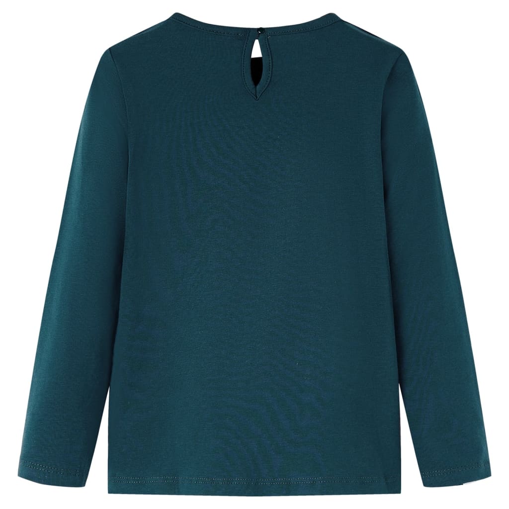 Camicia per bambini Vidaxl con maniche lunghe 128 Donkergroen