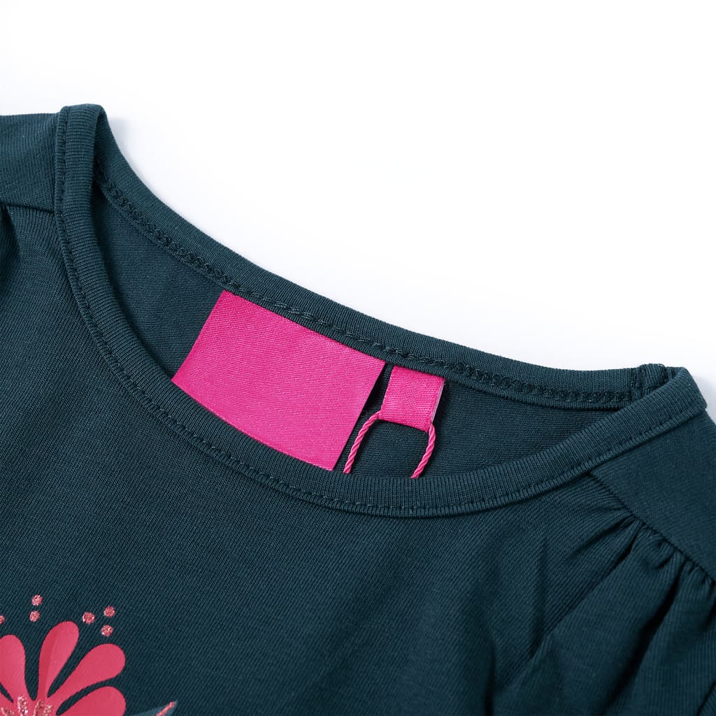 Camicia per bambini Vidaxl con maniche lunghe 104 Donkergroen