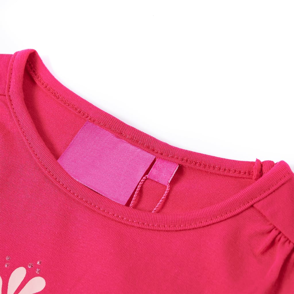 Camisa infantil de Vidaxl con mangas largas 128 Rosa brillante