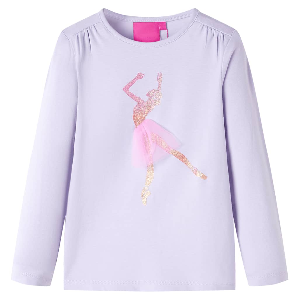 Camisa infantil de Vidaxl con mangas largas 128 LILAC LIGHT