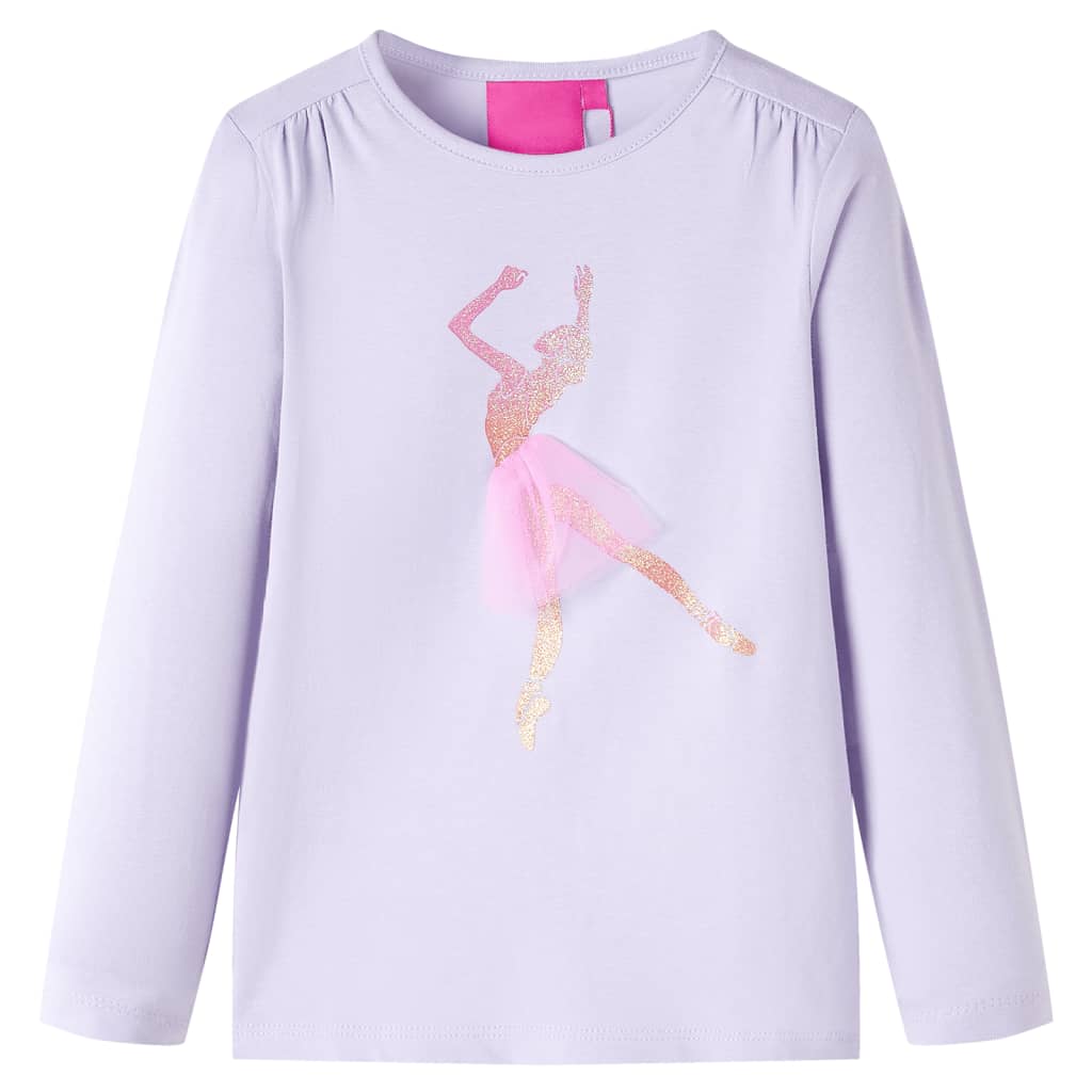 Camicia per bambini Vidaxl con maniche lunghe 140 lilla leggera