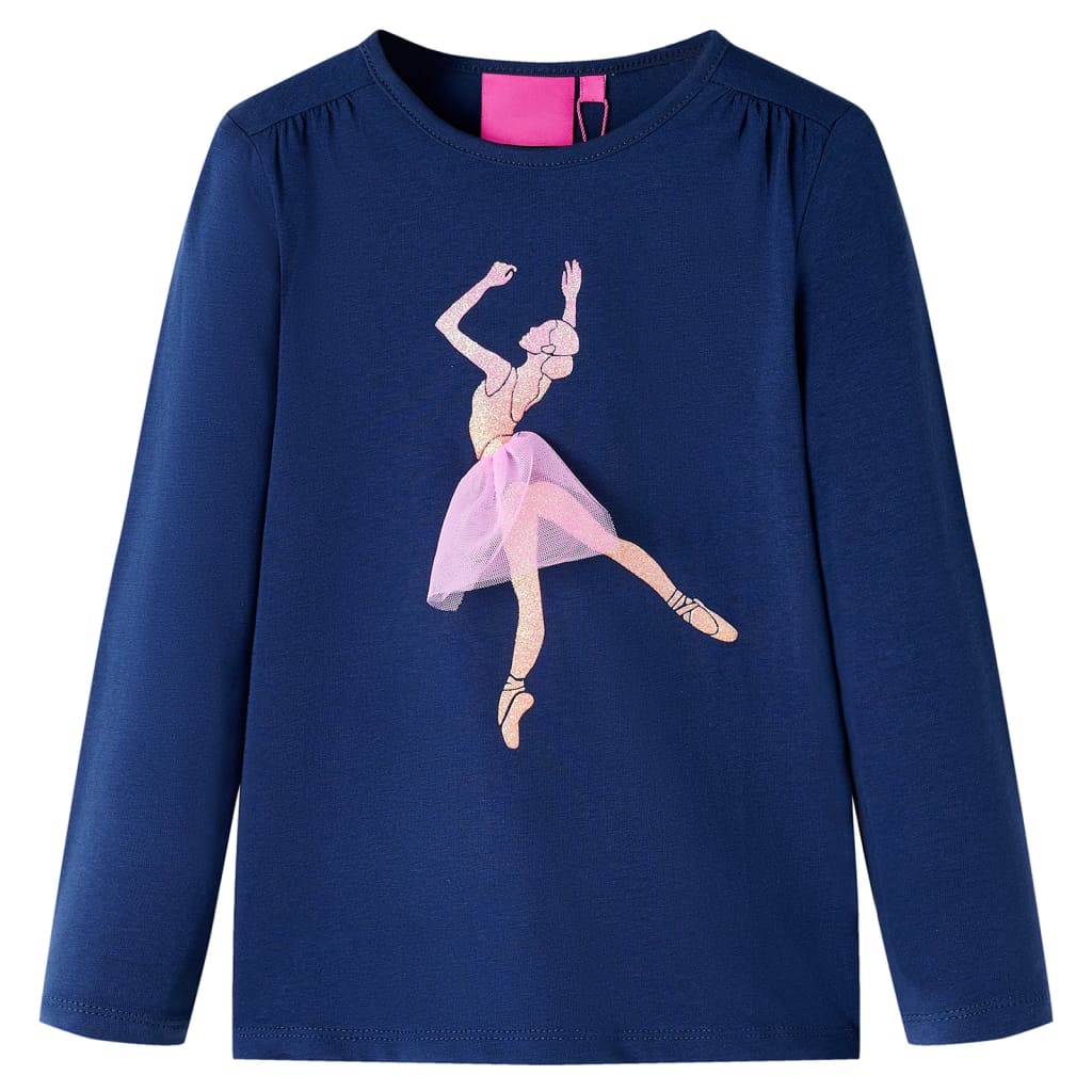 Camicia per bambini Vidaxl con maniche lunghe 92 blu navy