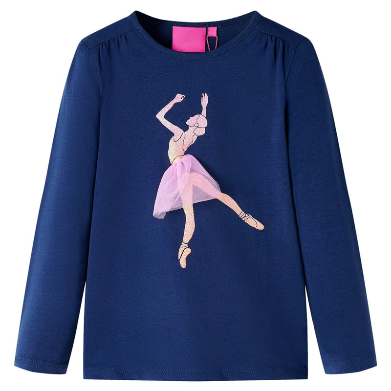 Camicia per bambini Vidaxl con maniche lunghe 104 blu navy