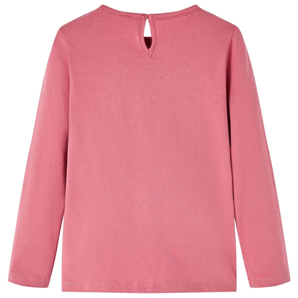 Camicia per bambini Vidaxl con maniche lunghe 116 vecchia rosa