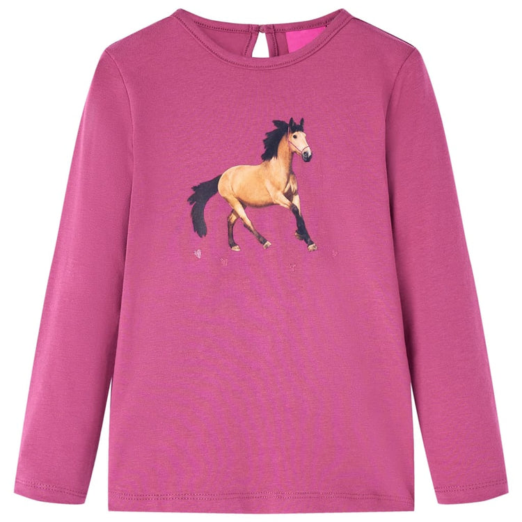 VidaXL Kindershirt met lange mouwen 140 frambooskleurig